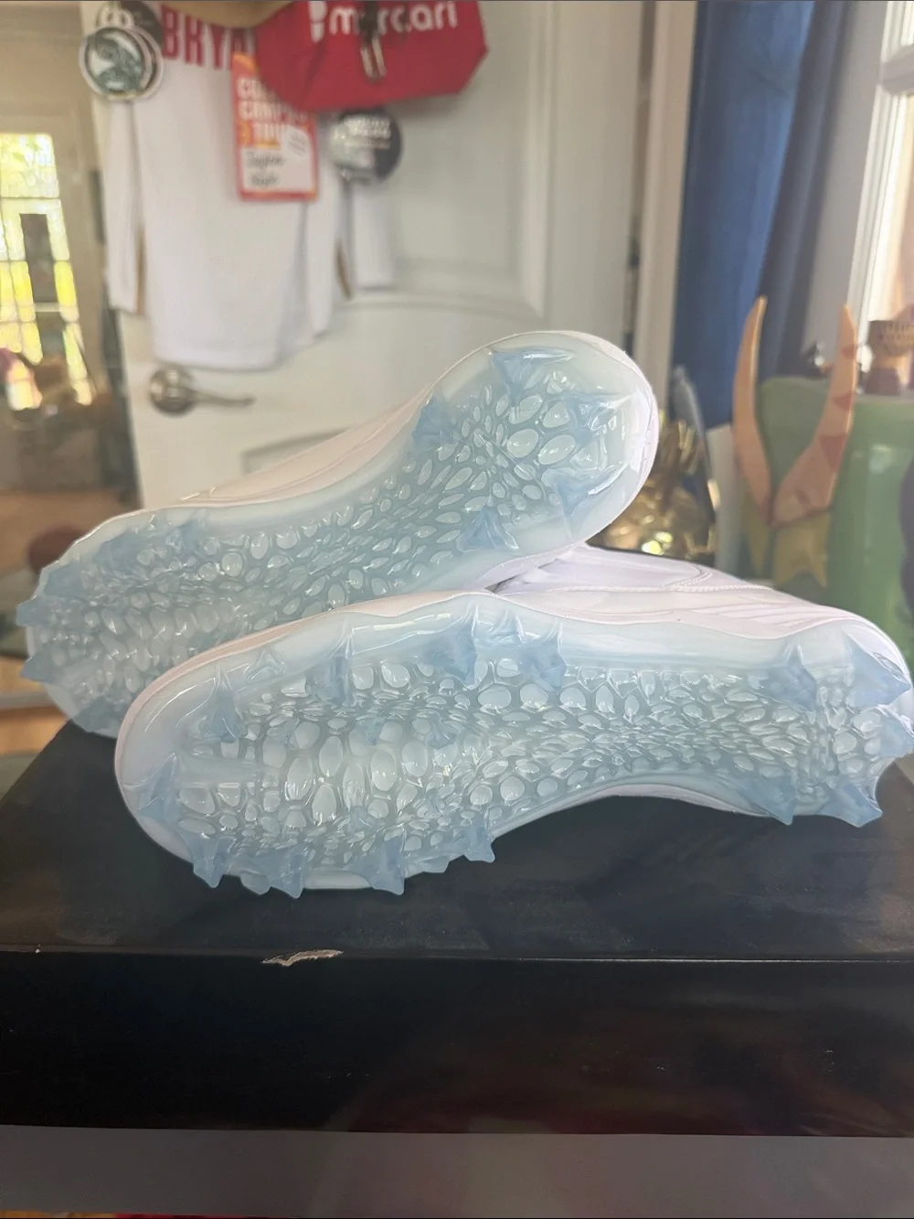 White Jordan 11 MID TD Football Cleats